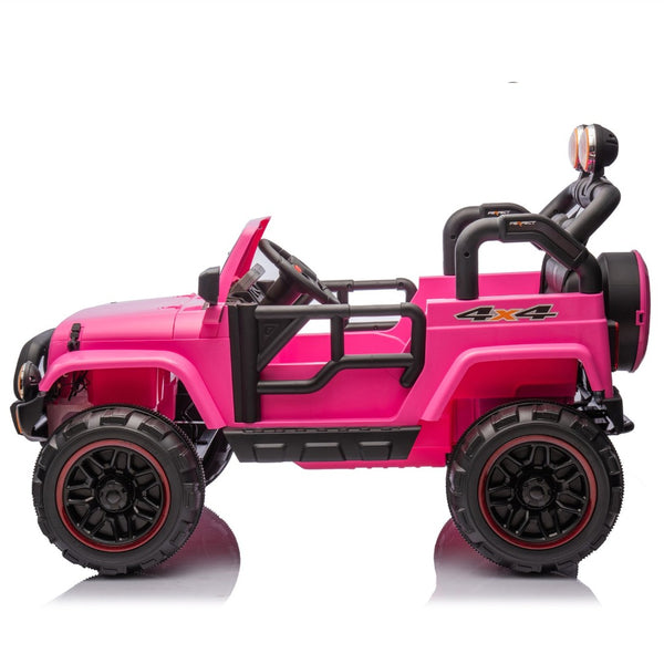 English Elm 24v Kids Electric Ride on Car with Parental Remote Rear Suspension and Bluetooth Audio Pink W1578P228744