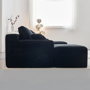 English Elm Sofa With Right Arm Facing Sectional In Sleek Black - Modern Comfort, Storage & Built-In Tech Features W579P333618-GIGA