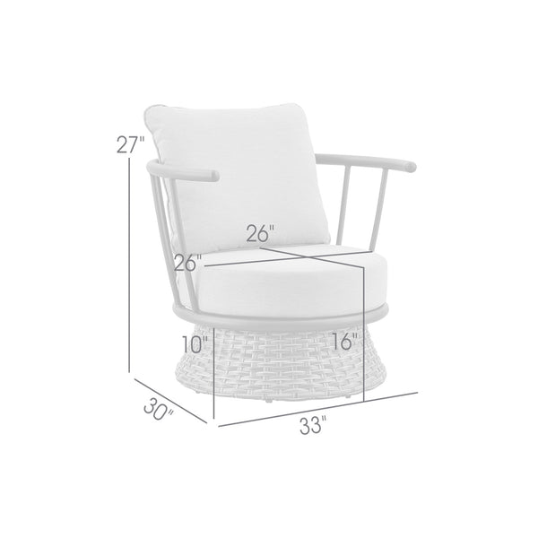 English Elm Novante Contemporary Wicker And Aluminum Outdoor Chair - Stylish, Durable, All-Weather Comfort B2736P354319
