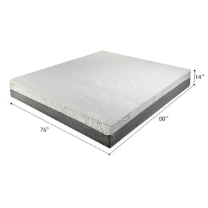 English Elm 14-inch King Mattress Japan Built Six Layer Foam Ice Silk Cool Sleep Support W5081P394377