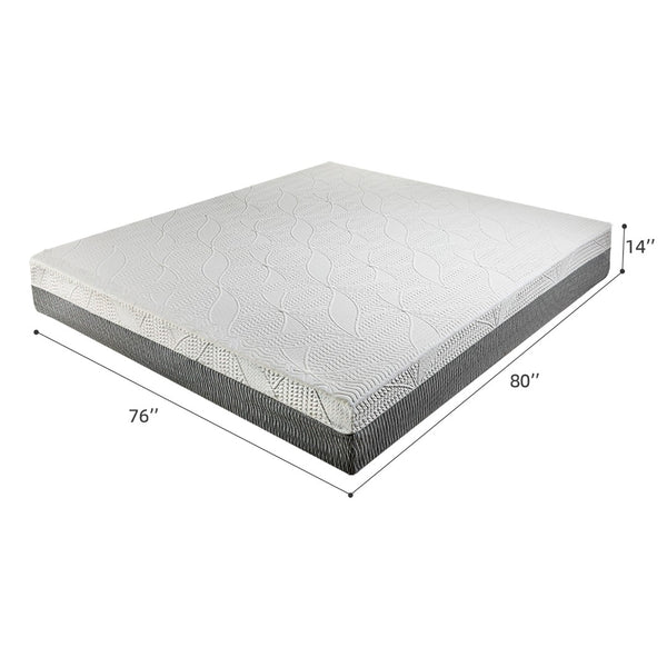 English Elm 14-inch King Mattress Japan Built Six Layer Foam Ice Silk Cool Sleep Support W5081P394377