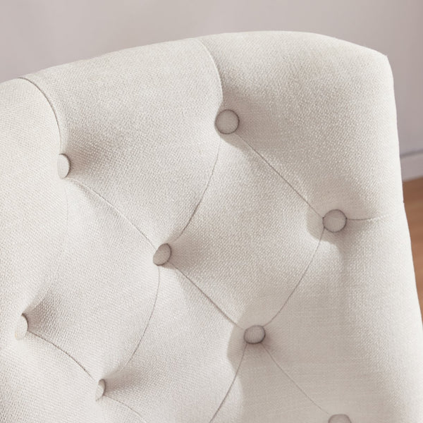 English Elm Upholstered Swivel Desk Chair with Chenille Fabric, Ergonomic Armless Office Seat, Adjustable Height, Durable 300lb Capacity Beige W2975P223169