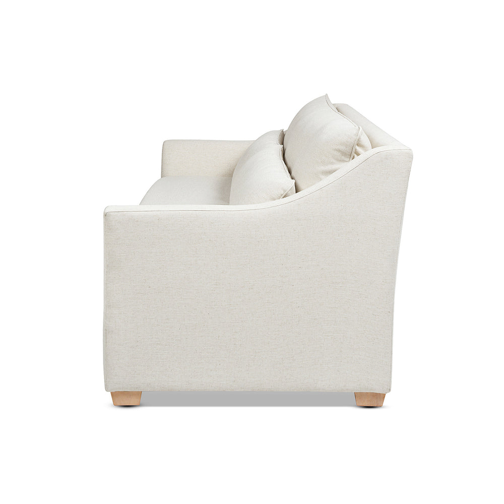 English Elm Jennifer Taylor Home - Ada 83" Flared Arm Contemporary Sofa with Removable Covers, 3-Layer Foam Bench, Lumbar Pillow, Flax White Linen B2719P238347