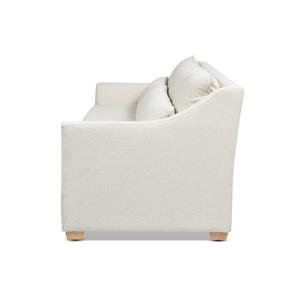 English Elm Jennifer Taylor Home - Ada 83" Flared Arm Contemporary Sofa with Removable Covers, 3-Layer Foam Bench, Lumbar Pillow, Flax White Linen B2719P238347