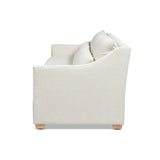 English Elm Ada 83" Flared Arm Contemporary Sofa With Lumbar Pillows, Flax White Linen