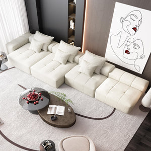 English Elm Modern Oversized Modular Sectional Sofa, Soft Sparkling Chenille With 6 Pillows - No Assembly Needed! W1885S00077