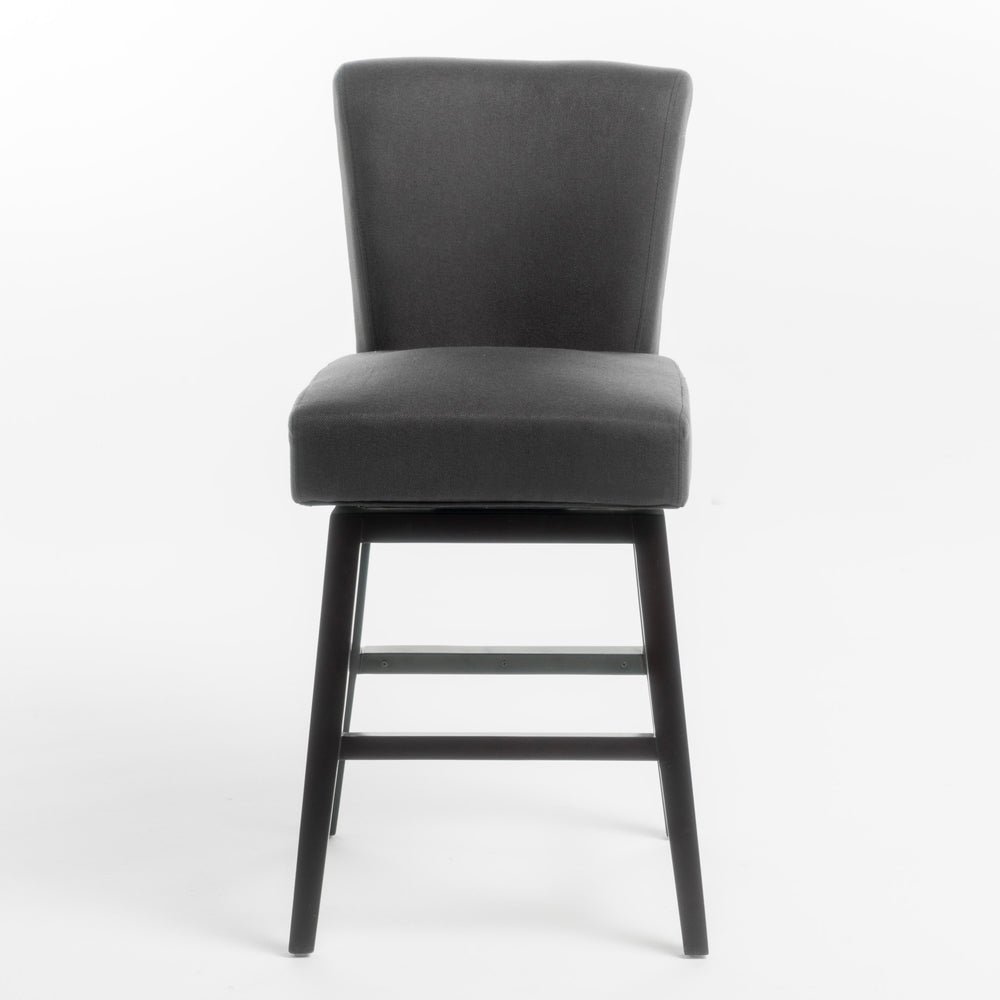 English Elm Christopher Knight Home® - SWIVEL Bar Stool Light Grey Fabric Upholstered Seat with 360° Swivel, Cozy Cushioning & Wood Legs 57177.00F