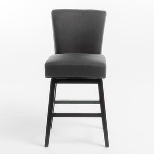 English Elm Christopher Knight Home® - SWIVEL Bar Stool Light Grey Fabric Upholstered Seat with 360° Swivel, Cozy Cushioning & Wood Legs 57177.00F