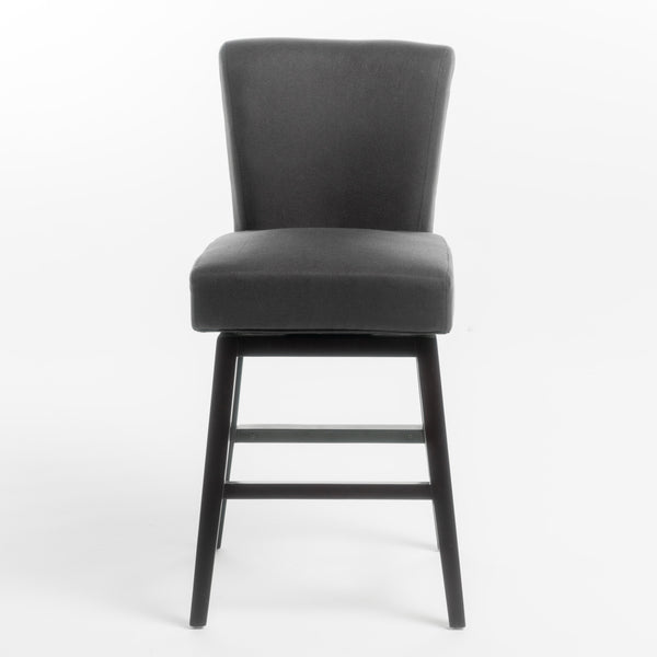 English Elm Christopher Knight Home® - SWIVEL Bar Stool Light Grey Fabric Upholstered Seat with 360° Swivel, Cozy Cushioning & Wood Legs 57177.00F