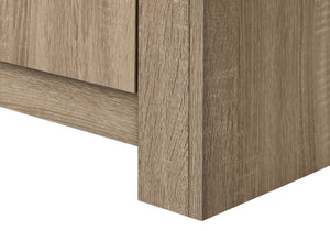English Elm Dining 48" Counter Height Rectangular Table with Side Storage Cabinet and Open Shelf, Modern Design taupe 51 L x 27 W x 5 H B2710P286996