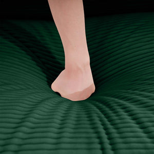 English Elm Corduroy Two-Seater Sofa With Ottoman - Chic Green Comfort For Small Spaces & Cozy Living Rooms W714S00811