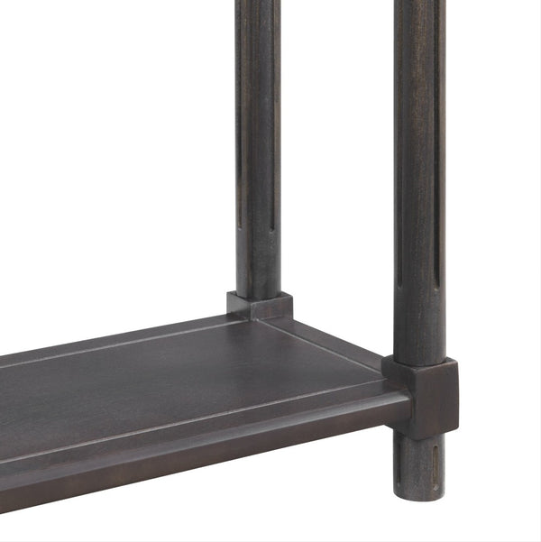 English Elm Narrow End Tables Set of 2 with Open Lower Shelf Slim Wood Living Room Accent Espresso B2751P436464
