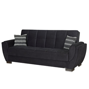 English Elm Primenest Skyhaven Convertible Sofabed With Storage - Modern Black Microfiber For Compact Spaces B030P286497-GIGA