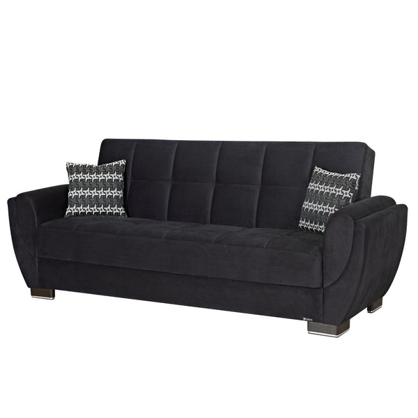 English Elm Primenest Skyhaven Convertible Sofabed With Storage - Modern Black Microfiber For Compact Spaces B030P286497-GIGA