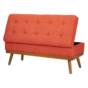 OSP Home Furnishings Katheryn Storage Bench Tangerine Fabric