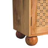 English Elm Solid Wood Rattan Ball Cabinet