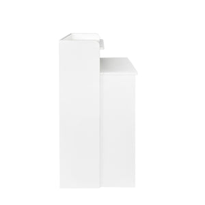 English Elm Modern Extendable Dining Table with Hidden Storage, Space-Saving Expandable Design for Small Homes White W331P191550