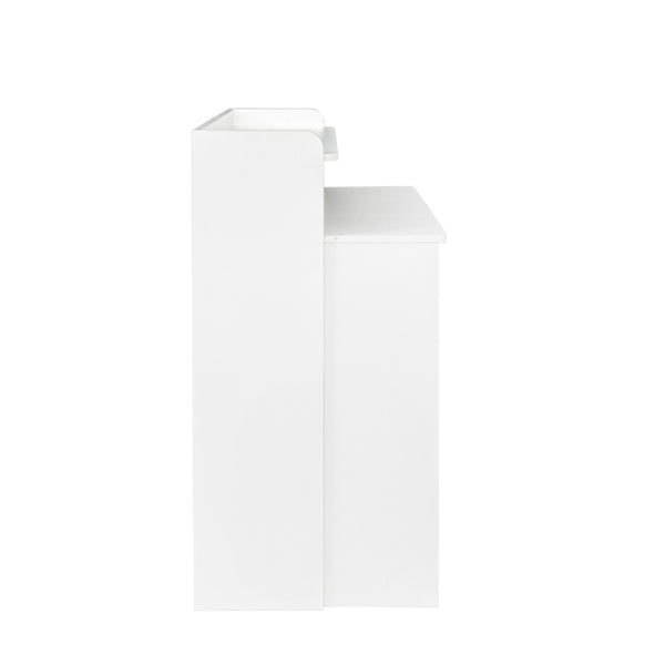 English Elm Modern Extendable Dining Table with Hidden Storage, Space-Saving Expandable Design for Small Homes White W331P191550