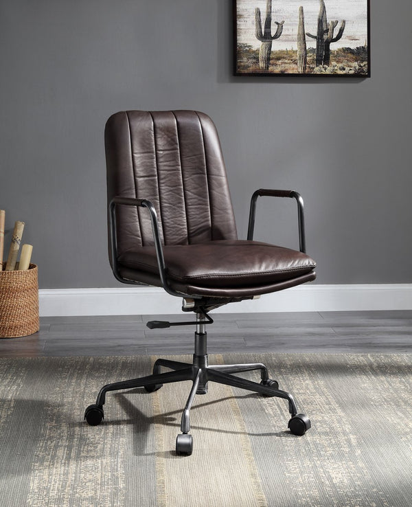 English Elm Mars Top Office Chair with 360° Swivel, Adjustable Height, Wheels & Top-Grain Leather Comfort and Durability B062P215464