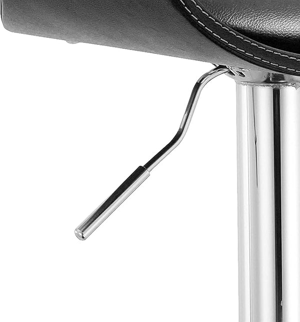 English Elm Contemporary Swivel Adjustable Barstool with Padded Armrests, 360° Rotation, Wide Seat, Oak Finish Black B347P337865