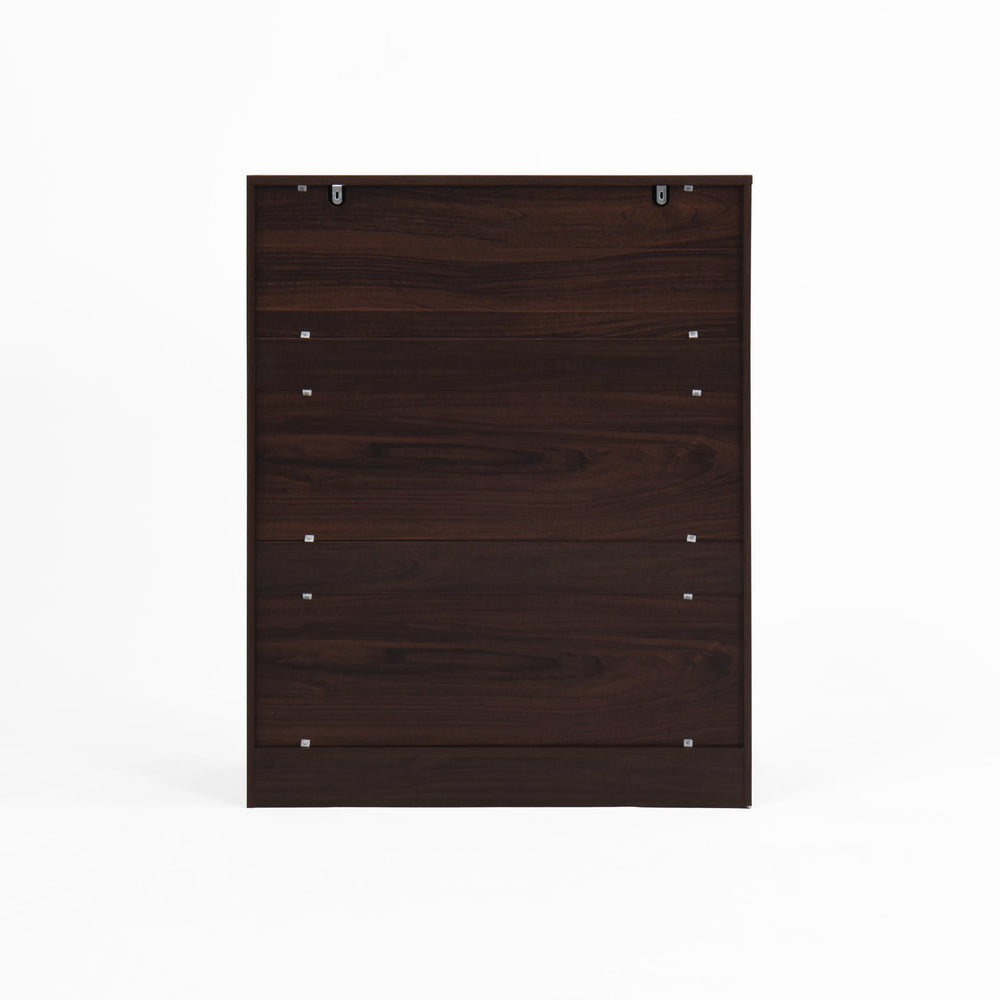 English Elm Shoe Cabinet 4-Tier Shoe Rack with Drawer and Adjustable Shelves — Slim Freestanding Storage for Entryway Walnut W409P195072