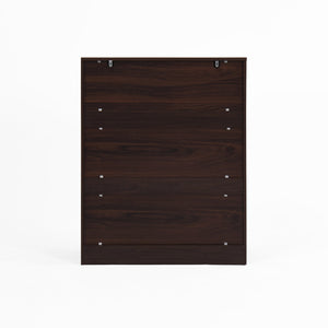 English Elm Shoe Cabinet 4-Tier Shoe Rack with Drawer and Adjustable Shelves — Slim Freestanding Storage for Entryway Walnut W409P195072