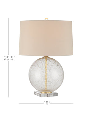 Currey & Company Zebulon Round Table Lamp - Stunning Orb-shaped Design With Gold Flecks & Crystal Base For Elegance Clear Glass ,Optic Crystal ,Meta 6000-1007-currey-company