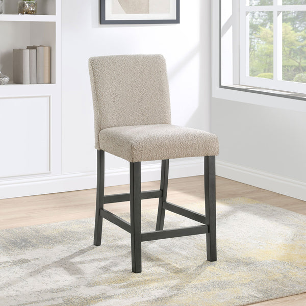 English Elm Murtry Boucle Upholstered Counter Chair Set of 2 – Plush Foam Seats, Textured Fabric, Charcoal Legs, Modern Comfort Beige B062P299876