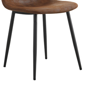 English Elm One Modern Dining Set Seating Six with Dark Wood Mdf Table and Fabric Chairs W1151S04404