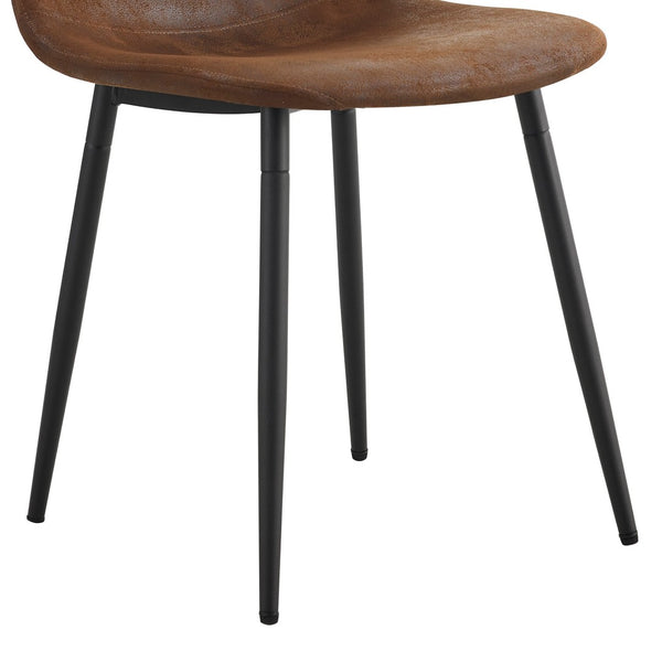 English Elm One Modern Dining Set Seating Six with Dark Wood Mdf Table and Fabric Chairs W1151S04404