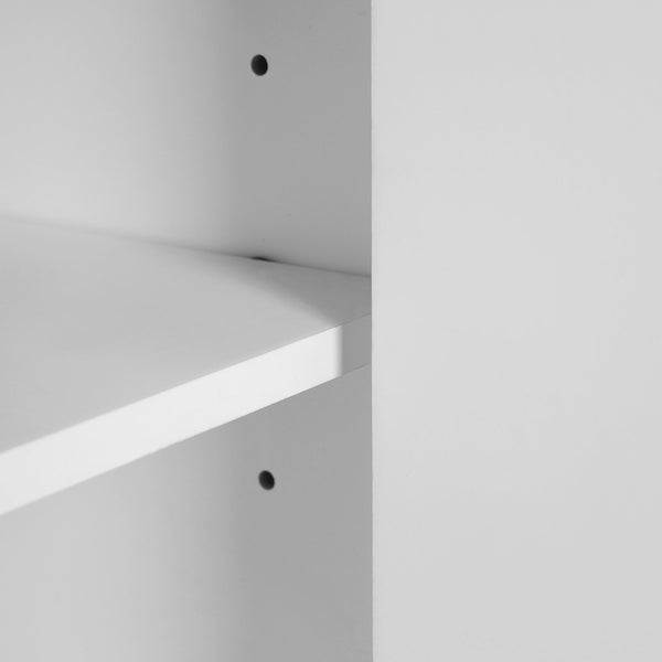 English Elm 24" Bathroom Vanity with Integrated Ceramic Sink and Adjustable Shelf, Vintage Hardware, Space-Saving Design White N710P277711K