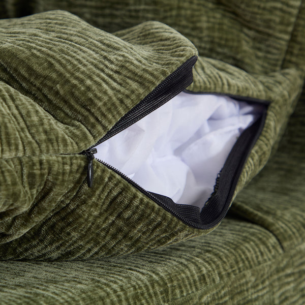 English Elm Single Cozy Armless Chair with Memory Foam Ergonomic Support Removable Washable Cover for Lounging Green W876P236430