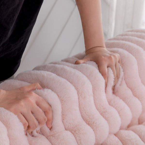 English Elm 3 in 1 Convertible Sleeper Sofa Bed with Plush Fabric, Spring Support, Cozy Skin-Friendly Comfort Light Pink W1767P195963