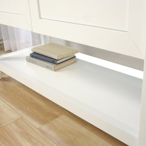 English Elm Storage Cabinet: Sleek White Finish With Adjustable Shelves For Versatile Home Organization Solutions B356P402816-GIGA