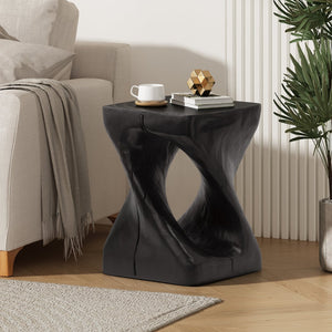 English Elm Christopher Knight Home® - MGO Twist Shape Side Table with Wood-Grain Texture, Durable MGO Spiral Design for Indoor Outdoor Use Black N770P212233B
