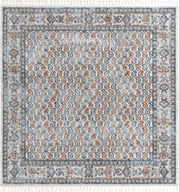 Unique Loom Aramis Solal Machine Made Tribal Rug Multi, Black/Brown/Light Blue/Olive/Rust Red 10' 0" x 10' 0"