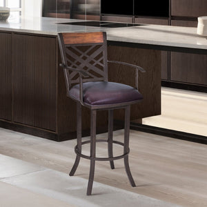 English Elm Tahiti 26 Inch Pu Leather Barstool with Stainless Steel Base for Home Bar B2736P464870