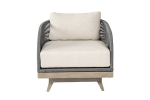 English Elm Orbit Outdoor Swivel Patio Chair Eucalyptus Wood Rope Weave Resort Lounge Seat B2736P464826