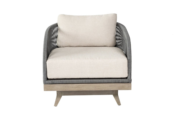 English Elm Orbit Outdoor Swivel Patio Chair Eucalyptus Wood Rope Weave Resort Lounge Seat B2736P464826