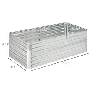 English Elm Outsunny Tall Galvanized Steel Raised Garden Bed with Reinforced Walls for Deep Root Growth W2225P200598