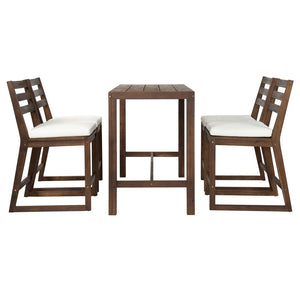 English Elm Trexm Solid Acacia Outdoor Bar Set Five Piece Rustic Slatted Counter Height Patio Mocha TM000029AAP
