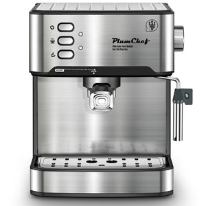 English Elm 20 Bar Stainless Steel Espresso Machine with Steam Wand for Home Barista Brewing W1002P292437