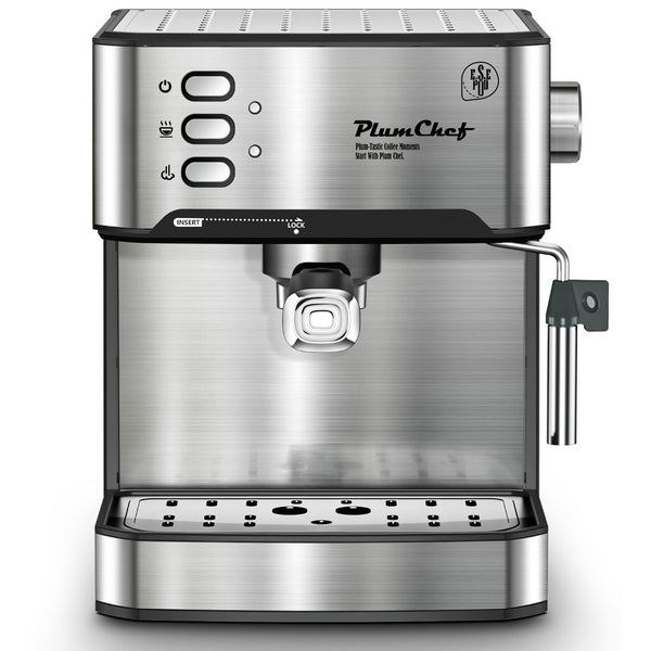English Elm 20 Bar Stainless Steel Espresso Machine with Steam Wand for Home Barista Brewing W1002P292437