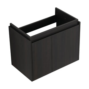 English Elm 24 Inch Bathroom Vanity Floating Ceramic Basin Sink Combo with Double-Door Wall-Mounted Storage Cabinet Durable Engineered Wood Modern Design Black W1972P190342