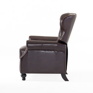 English Elm Push Recliner with Tufted Back Nailhead Trim and Turned Legs for Refined Living 57337.00PU