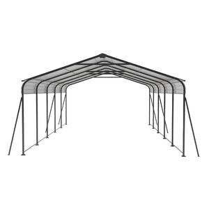 English Elm Campcraft Double Vehicle Steel Carport Uv Protected Snow Rated Outdoor Shelter W1598S00025