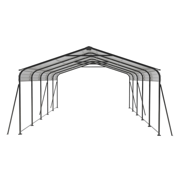 English Elm Campcraft Double Vehicle Steel Carport Uv Protected Snow Rated Outdoor Shelter W1598S00025