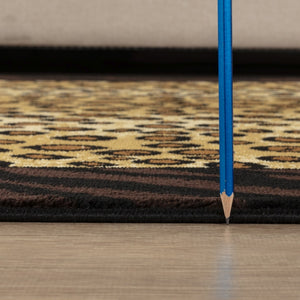 English Elm Tribes Stylish 2 Ft. X 3 Ft. Durable Animal Print Area Rug - Modern Beige & Black Design For Home B186P316771-GIGA