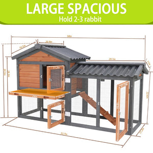 English Elm Three Story Solid Wood Outdoor Cat Villa with Balcony Weatherproof Feral Shelter W1431P284964