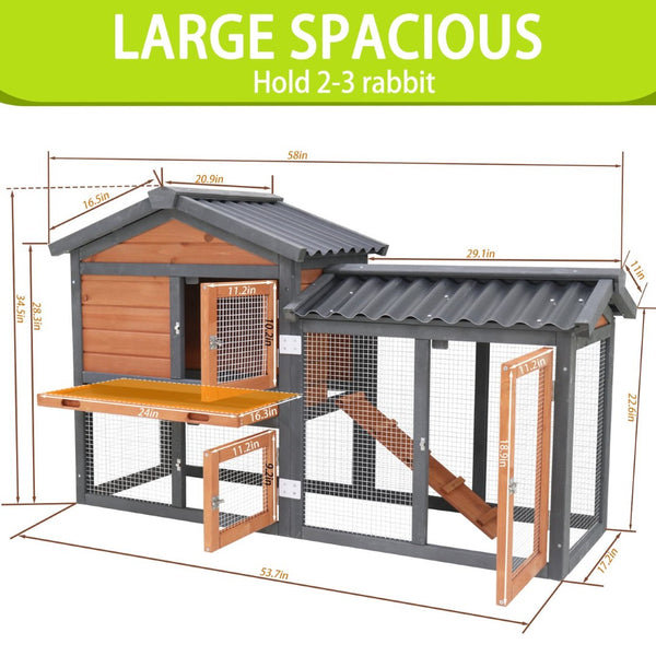 English Elm Three Story Solid Wood Outdoor Cat Villa with Balcony Weatherproof Feral Shelter W1431P284964